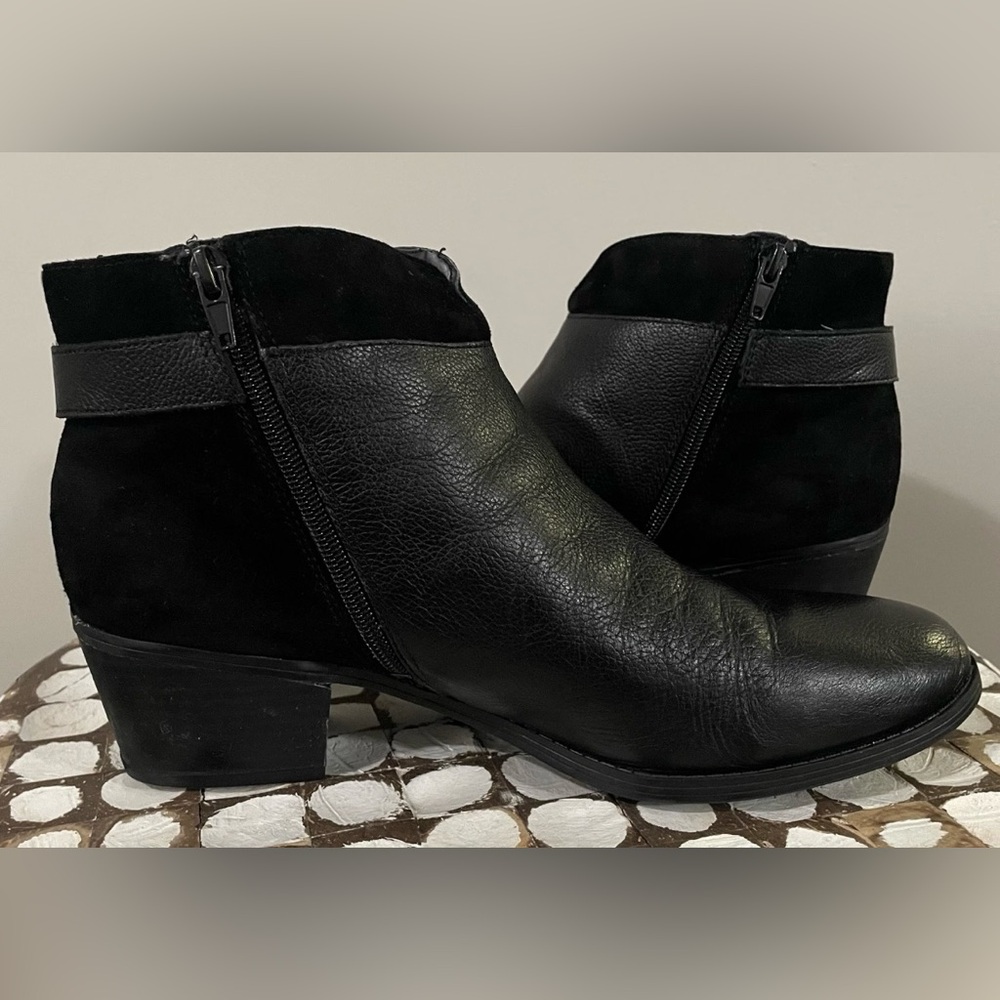 Naturalizer Wanya Comfort Ankle Boots Black Leather Suede 12 Medium - Picture 6 of 8